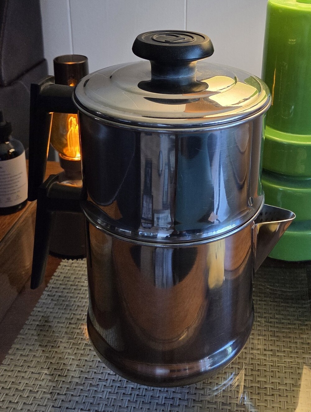 Lifetime T304 Stainless Steel Black Coffee Percolator - Sleek Home Kitchen Pot